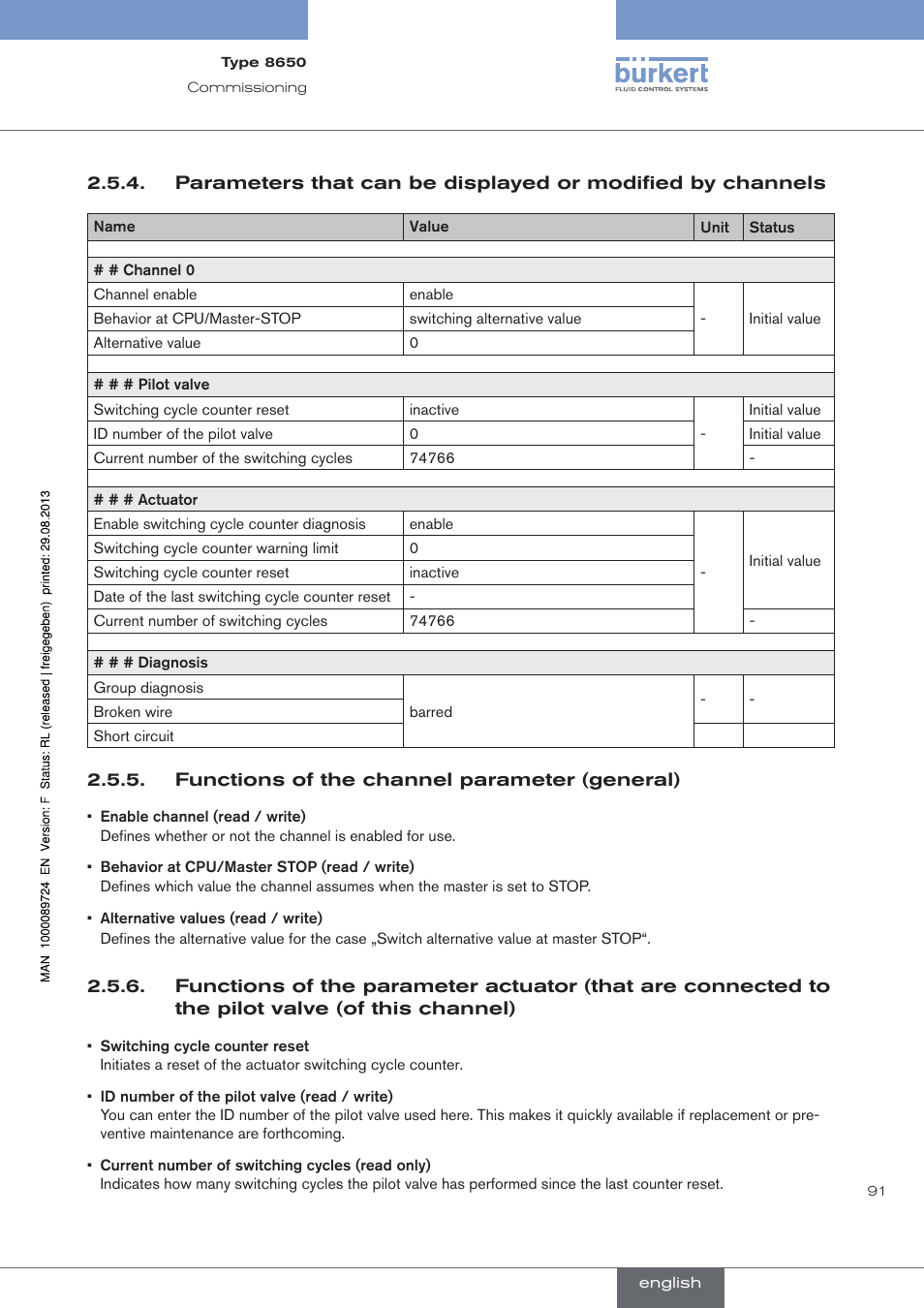 Burkert Type 8650 User Manual | Page 91 / 156