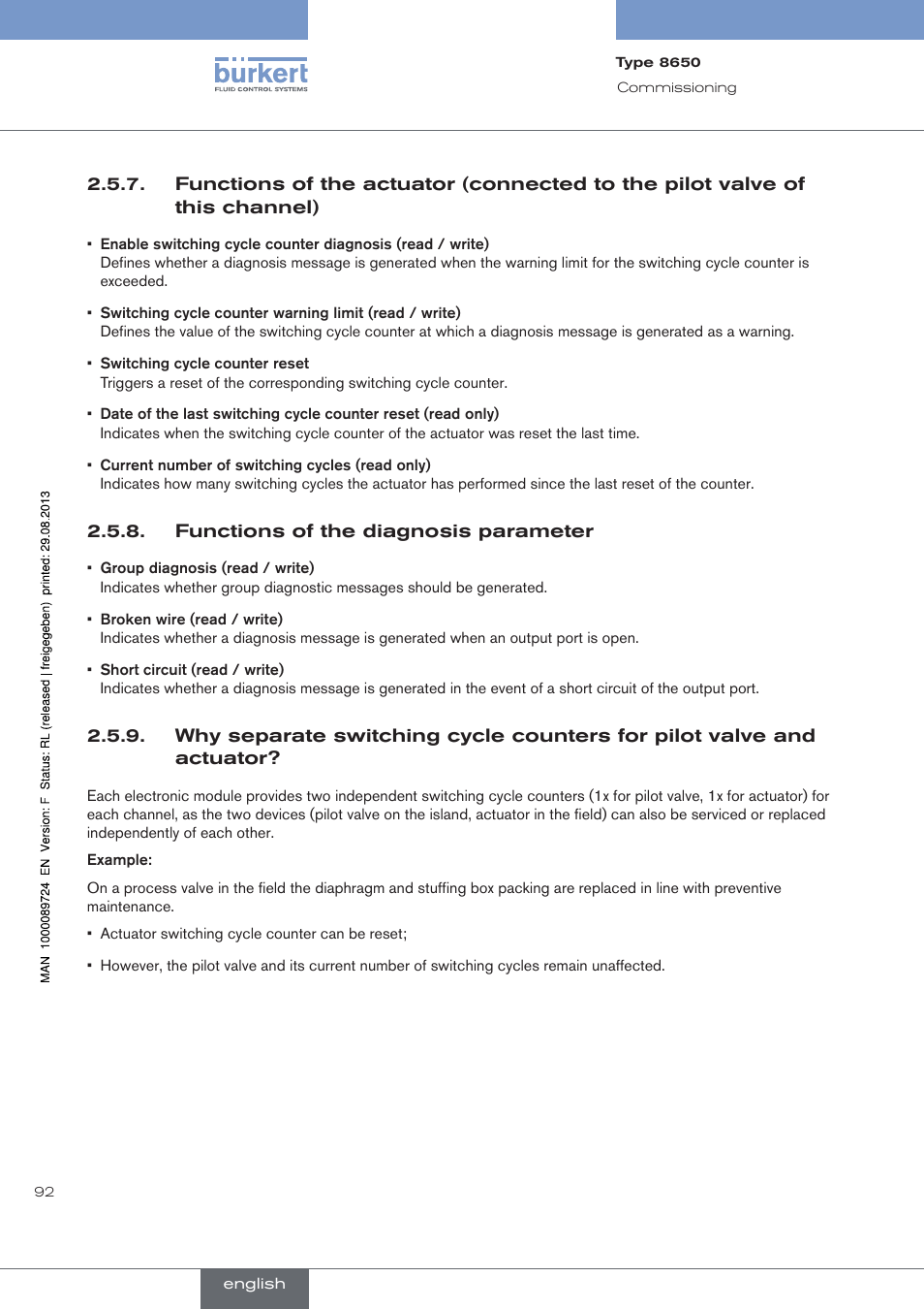 Burkert Type 8650 User Manual | Page 92 / 156