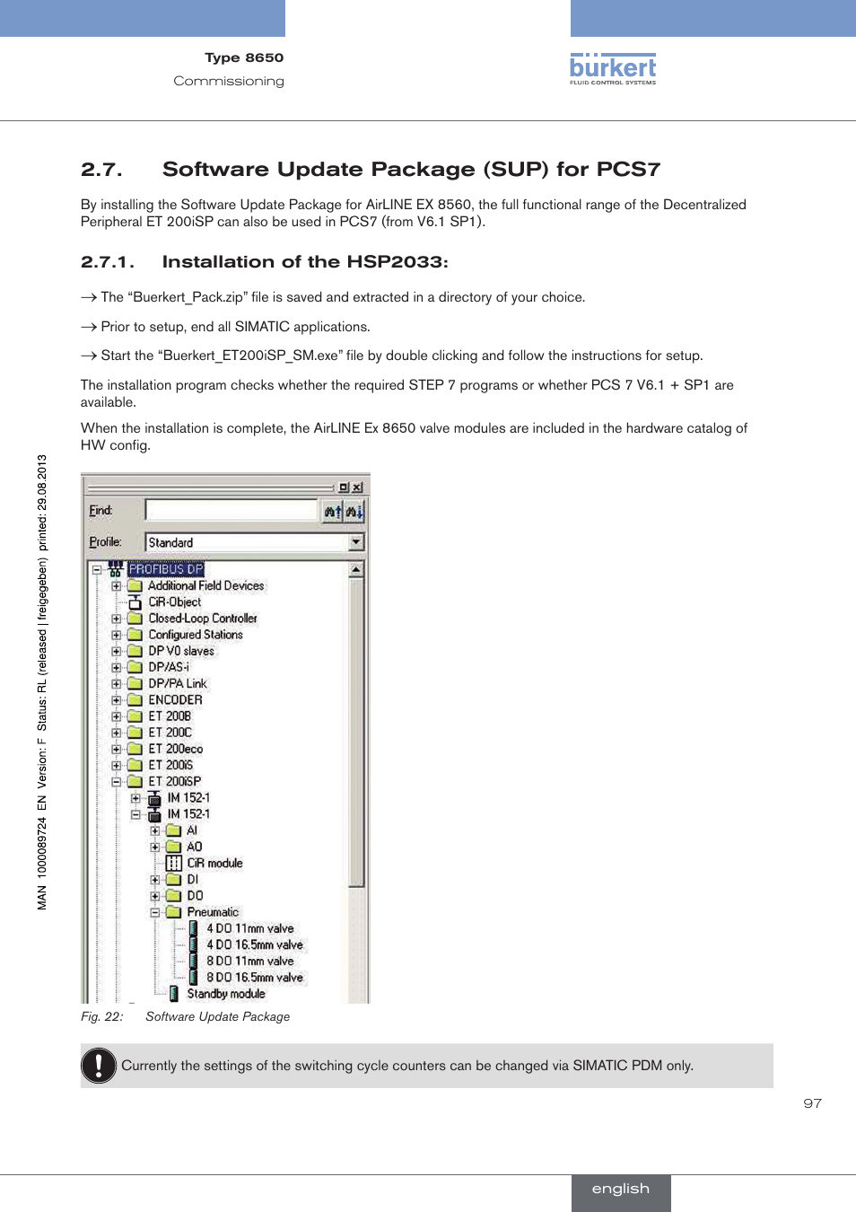 Software update package (sup) for pcs7, . software.update.package.(sup).for.pcs7 | Burkert Type 8650 User Manual | Page 97 / 156