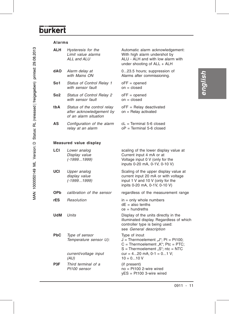 English | Burkert Type TAT002 User Manual | Page 13 / 76
