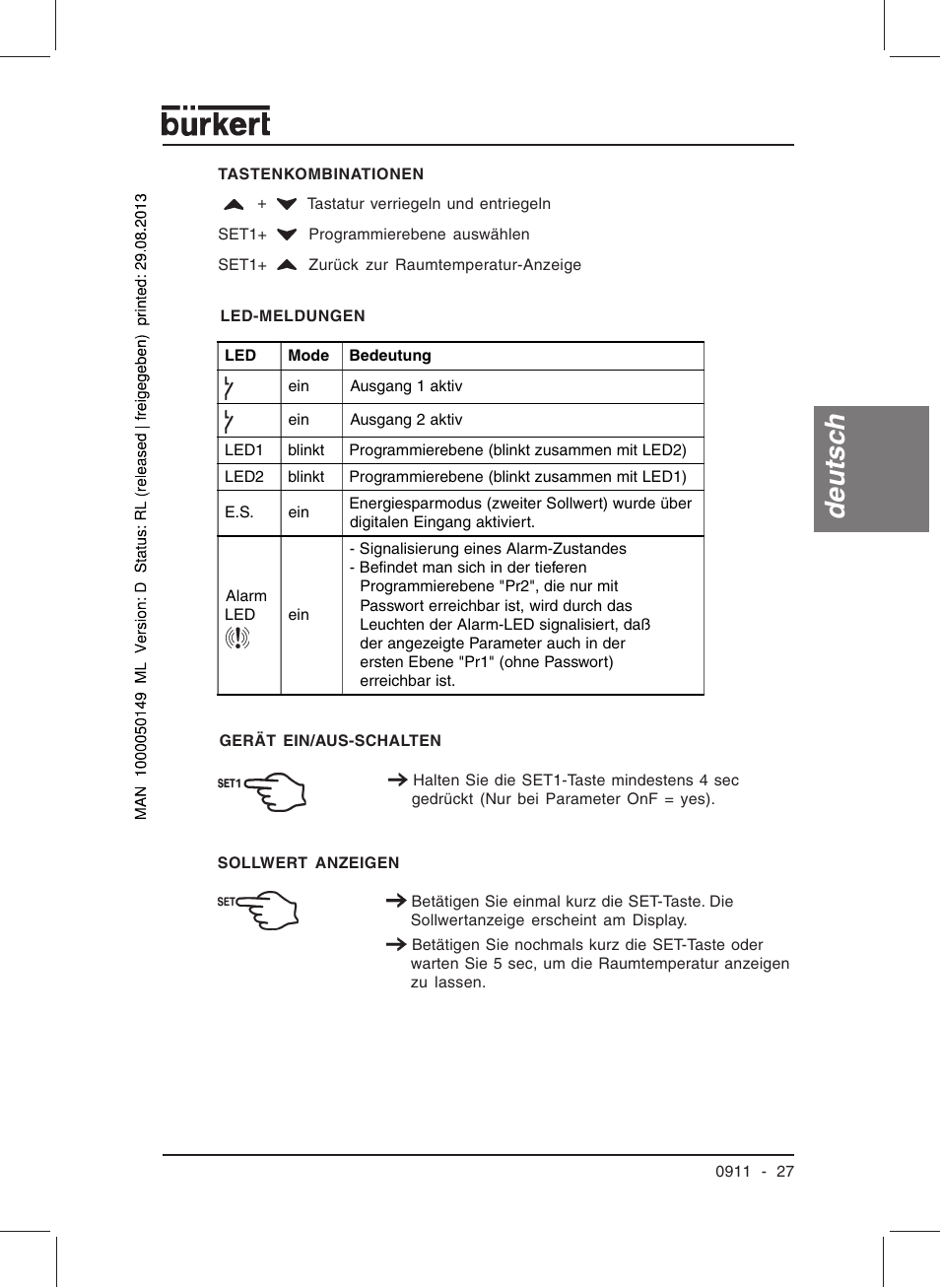 Deutsc h | Burkert Type TAT002 User Manual | Page 29 / 76