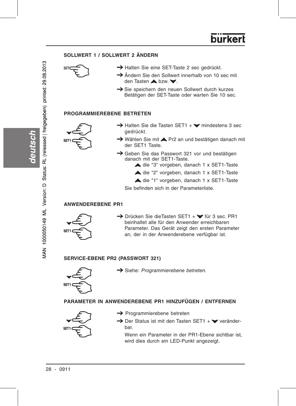Deutsc h | Burkert Type TAT002 User Manual | Page 30 / 76