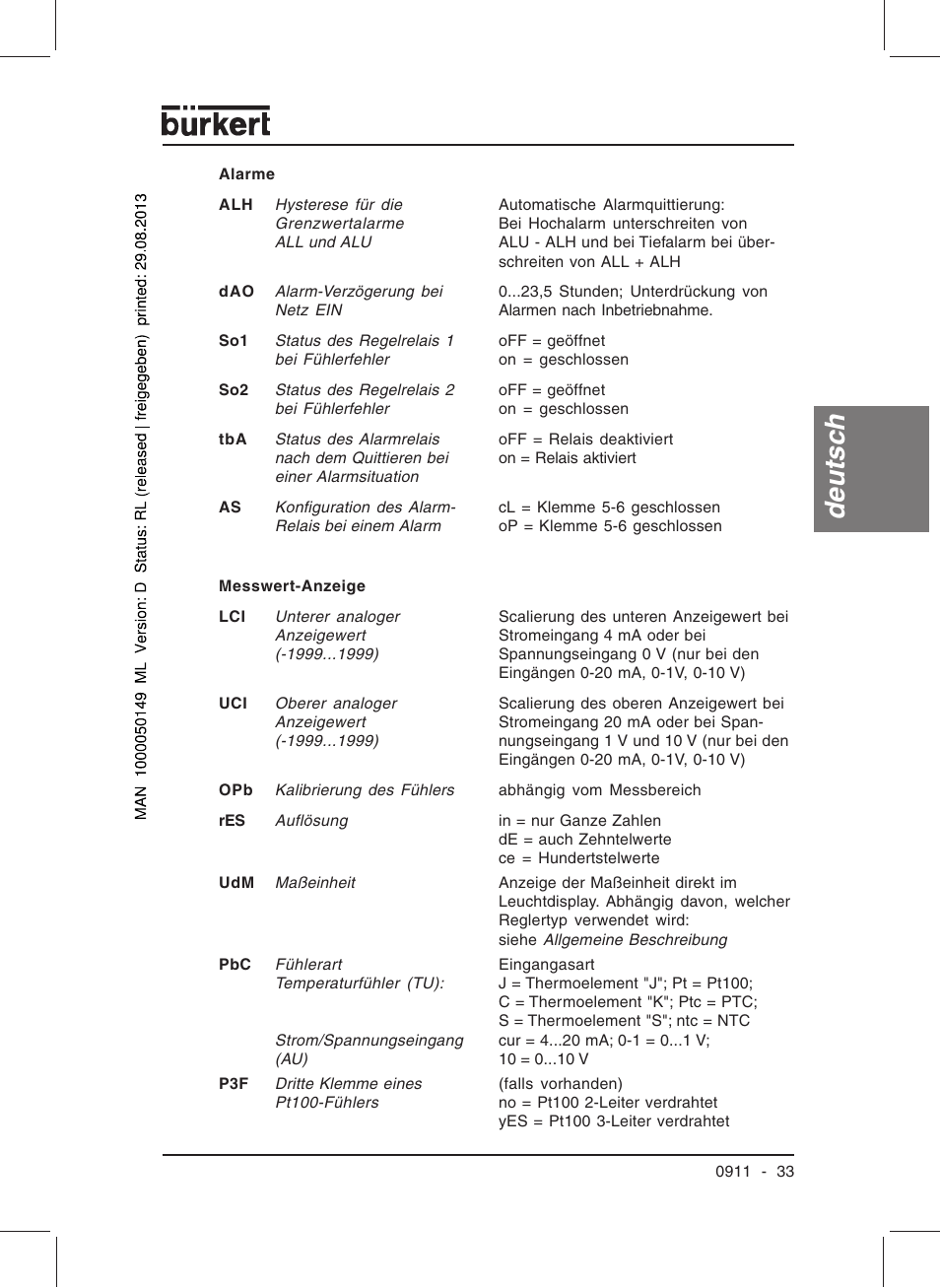 Deutsc h | Burkert Type TAT002 User Manual | Page 35 / 76