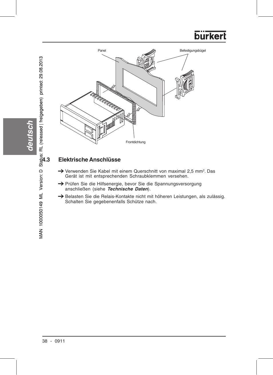 Deutsc h | Burkert Type TAT002 User Manual | Page 40 / 76
