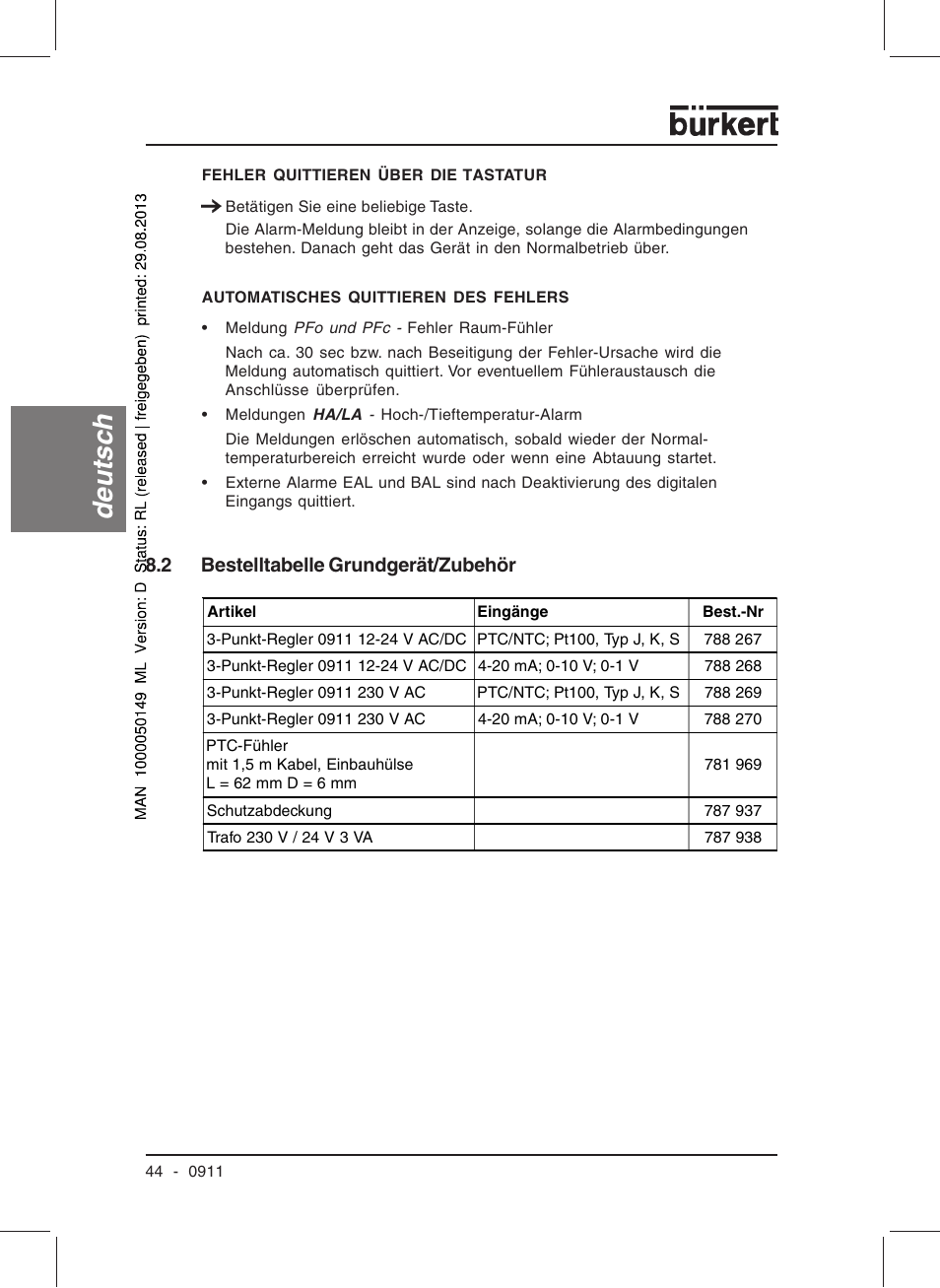 Deutsc h | Burkert Type TAT002 User Manual | Page 46 / 76