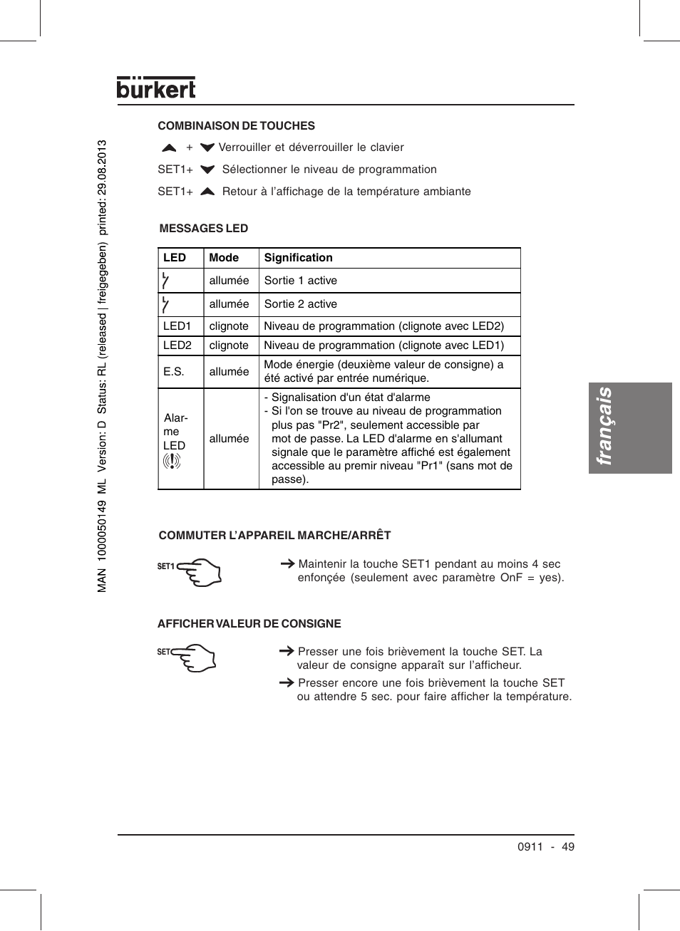 Français | Burkert Type TAT002 User Manual | Page 51 / 76