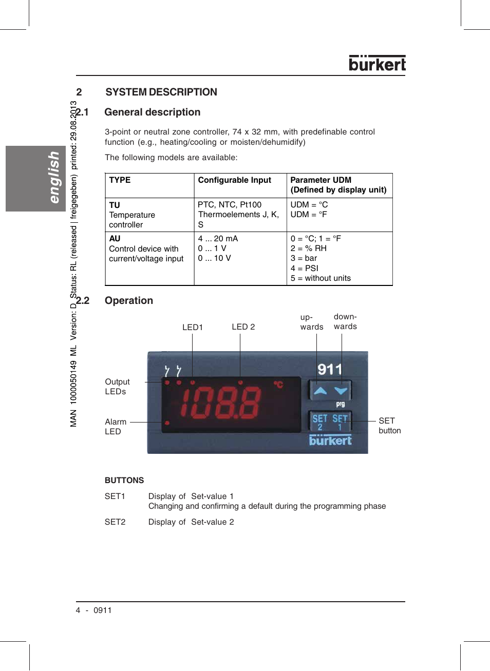 English | Burkert Type TAT002 User Manual | Page 6 / 76