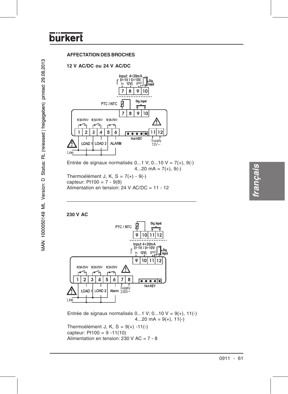 Français | Burkert Type TAT002 User Manual | Page 63 / 76
