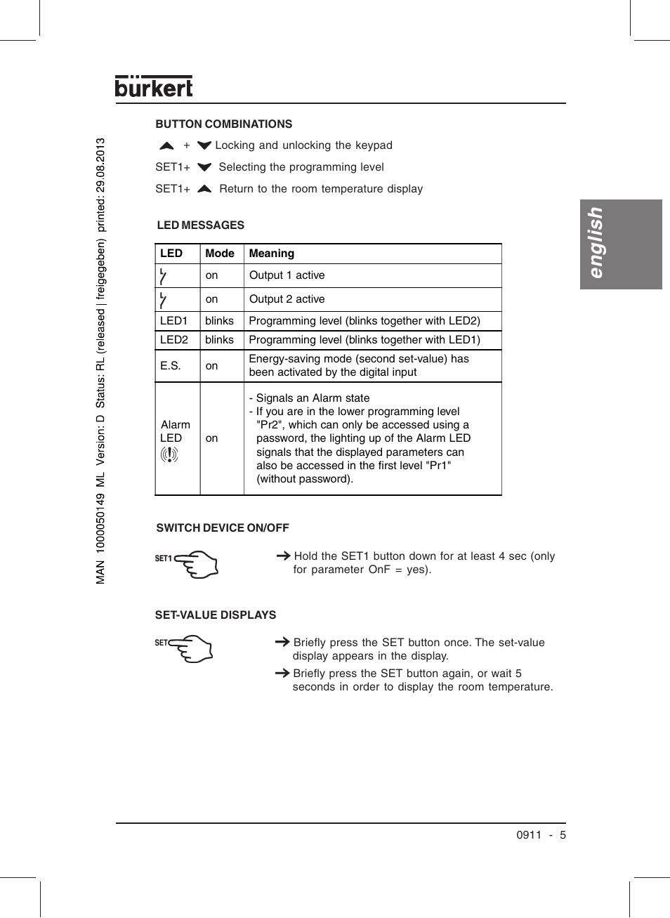 English | Burkert Type TAT002 User Manual | Page 7 / 76