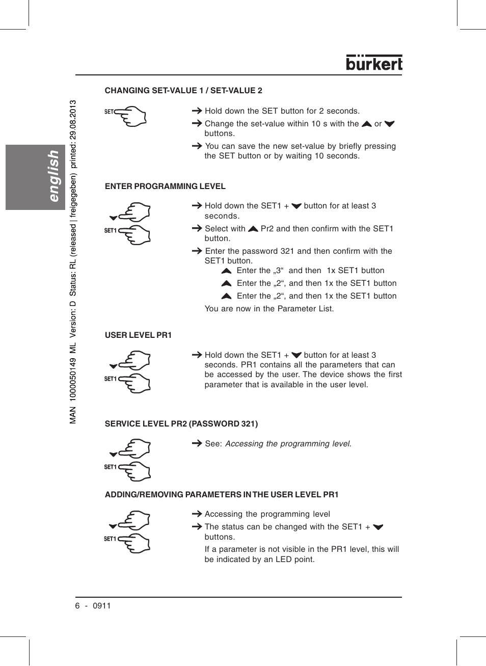 English | Burkert Type TAT002 User Manual | Page 8 / 76