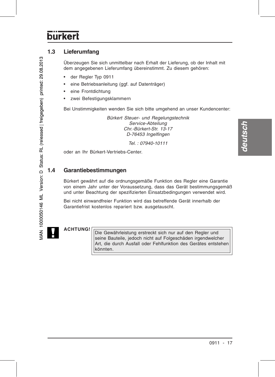 Deutsc h | Burkert Type TAT002 User Manual | Page 19 / 46