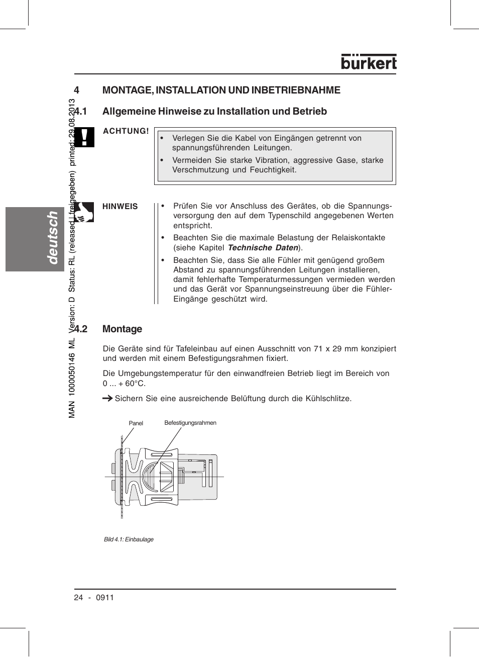 Deutsc h | Burkert Type TAT002 User Manual | Page 26 / 46