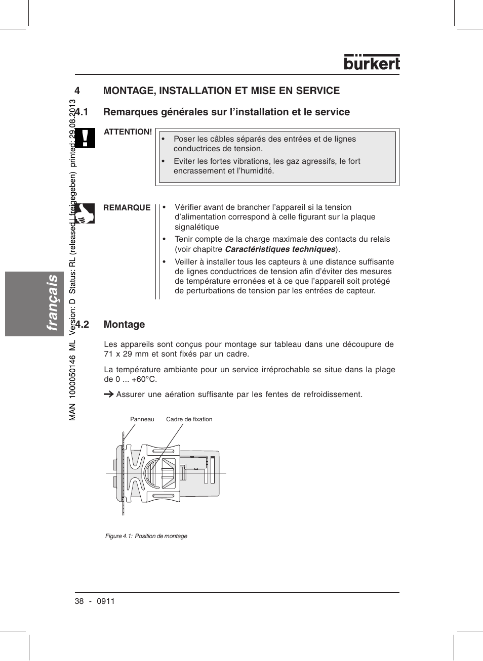Français | Burkert Type TAT002 User Manual | Page 40 / 46