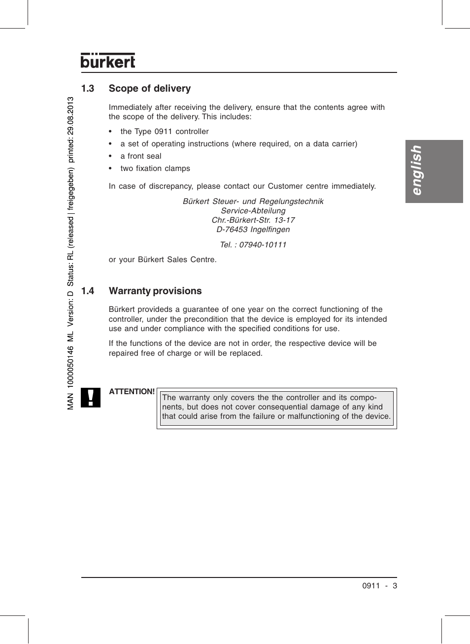 English | Burkert Type TAT002 User Manual | Page 5 / 46