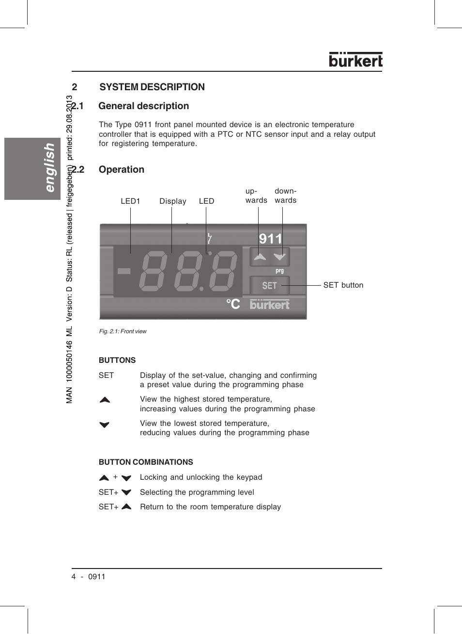 English | Burkert Type TAT002 User Manual | Page 6 / 46