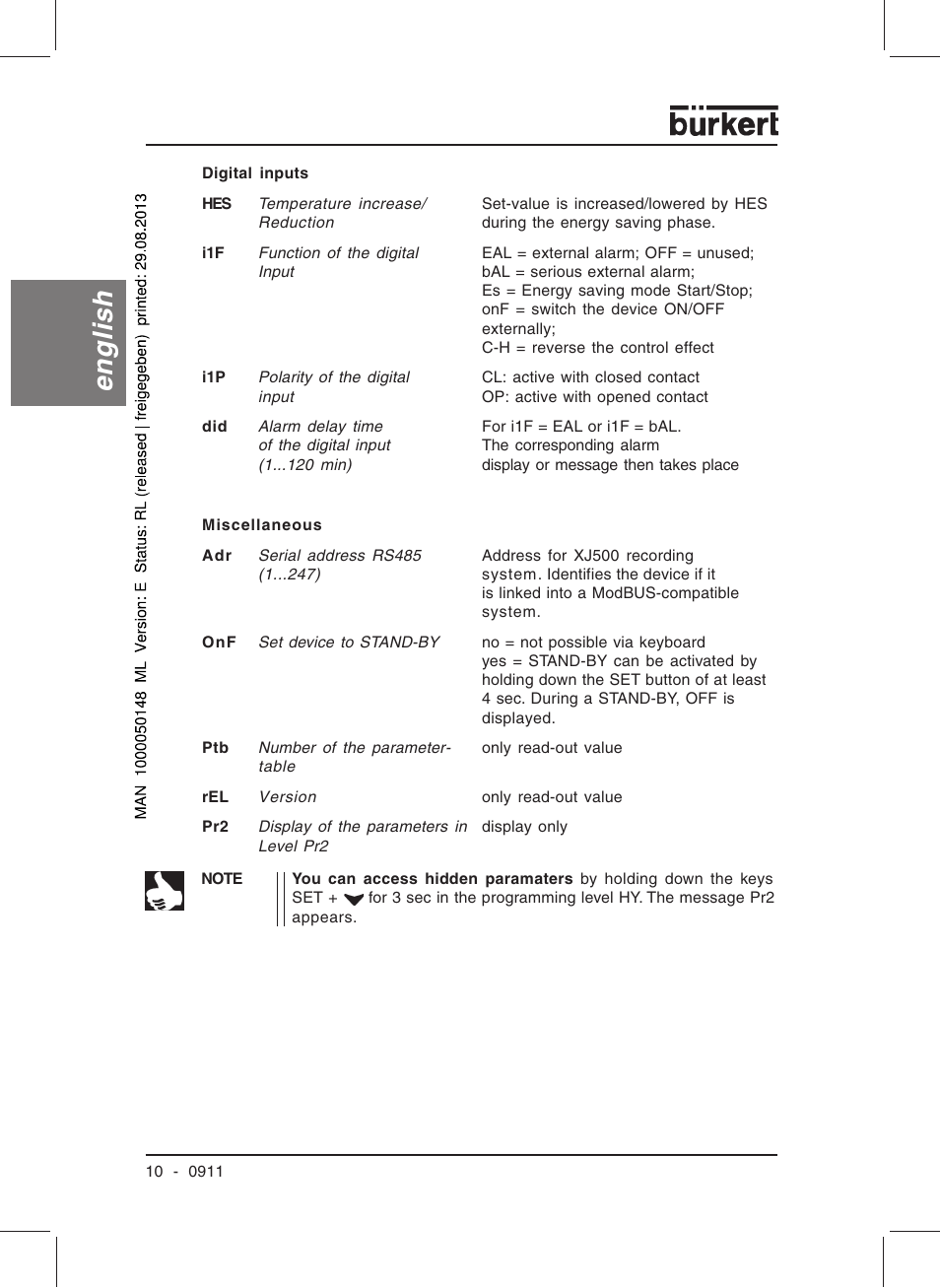 English | Burkert Type TAT002 User Manual | Page 12 / 64