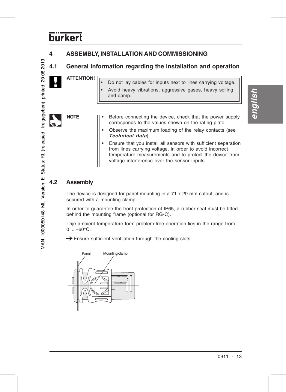 English | Burkert Type TAT002 User Manual | Page 15 / 64