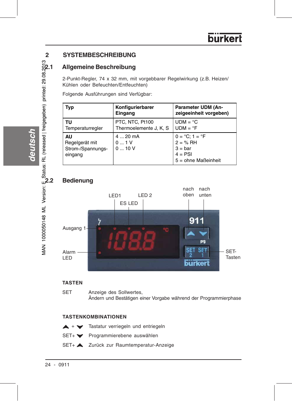Deutsc h | Burkert Type TAT002 User Manual | Page 26 / 64