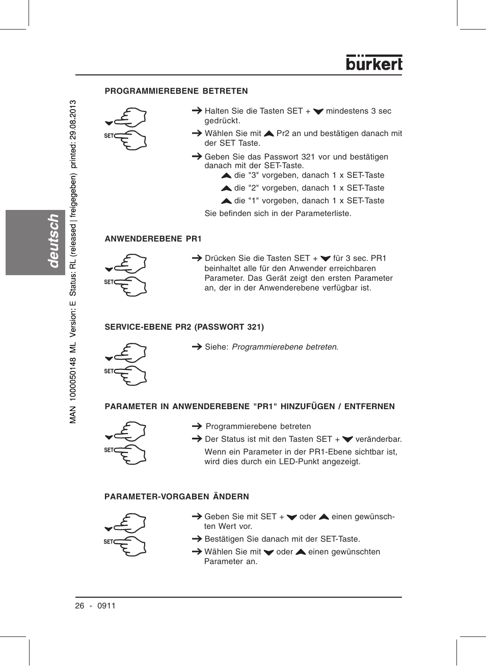 Deutsc h | Burkert Type TAT002 User Manual | Page 28 / 64