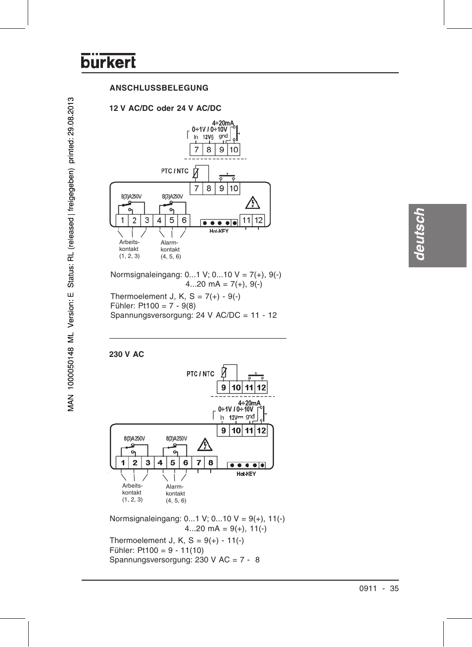 Deutsc h | Burkert Type TAT002 User Manual | Page 37 / 64