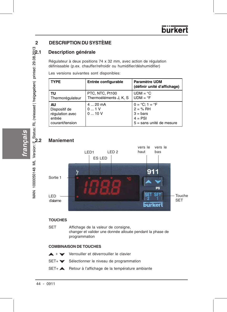 Français | Burkert Type TAT002 User Manual | Page 46 / 64