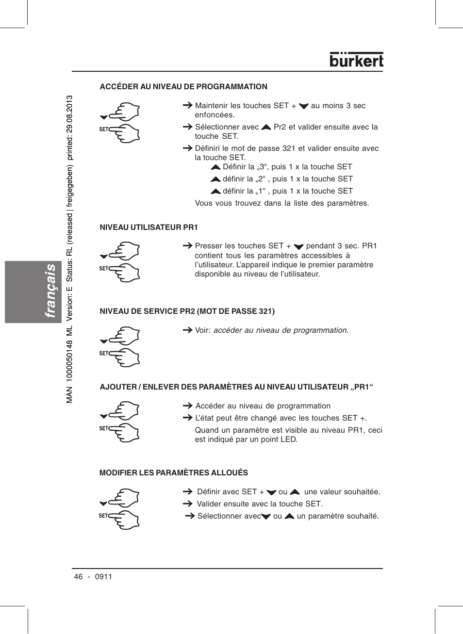 Français | Burkert Type TAT002 User Manual | Page 48 / 64