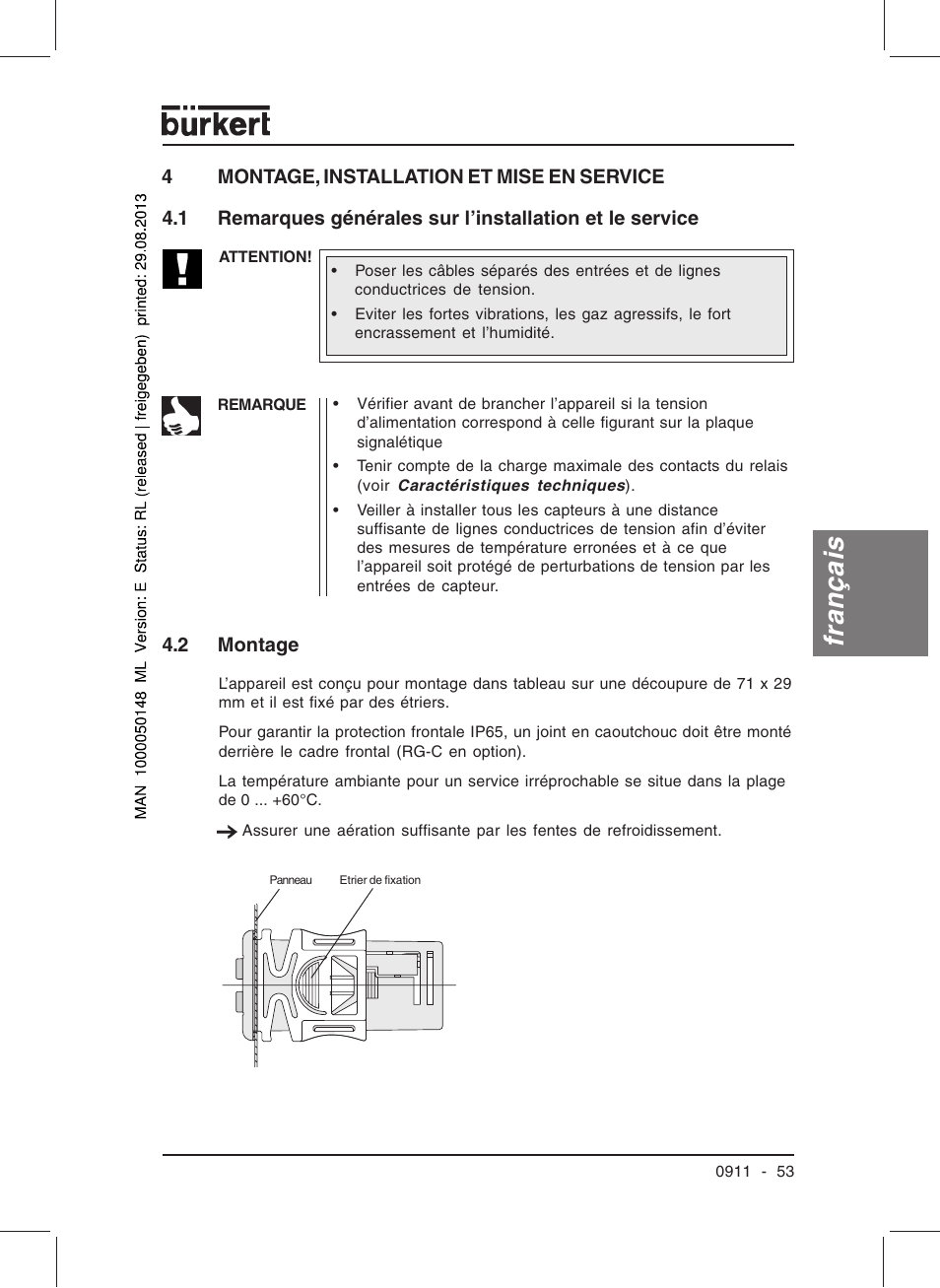 Français | Burkert Type TAT002 User Manual | Page 55 / 64