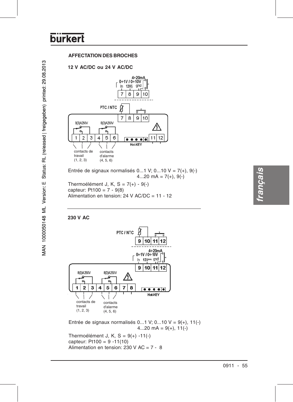 Français | Burkert Type TAT002 User Manual | Page 57 / 64