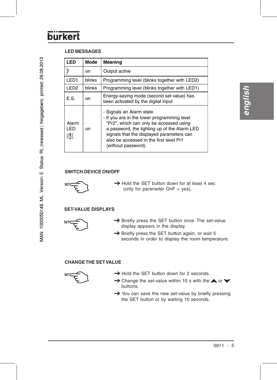 English | Burkert Type TAT002 User Manual | Page 7 / 64