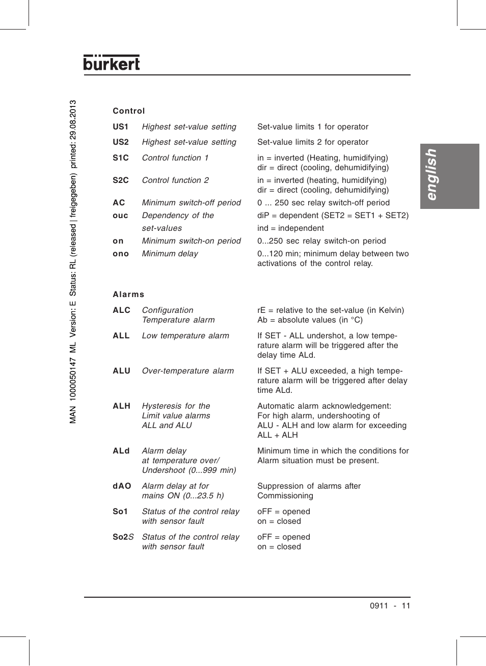 English | Burkert Type TAT002 User Manual | Page 13 / 84