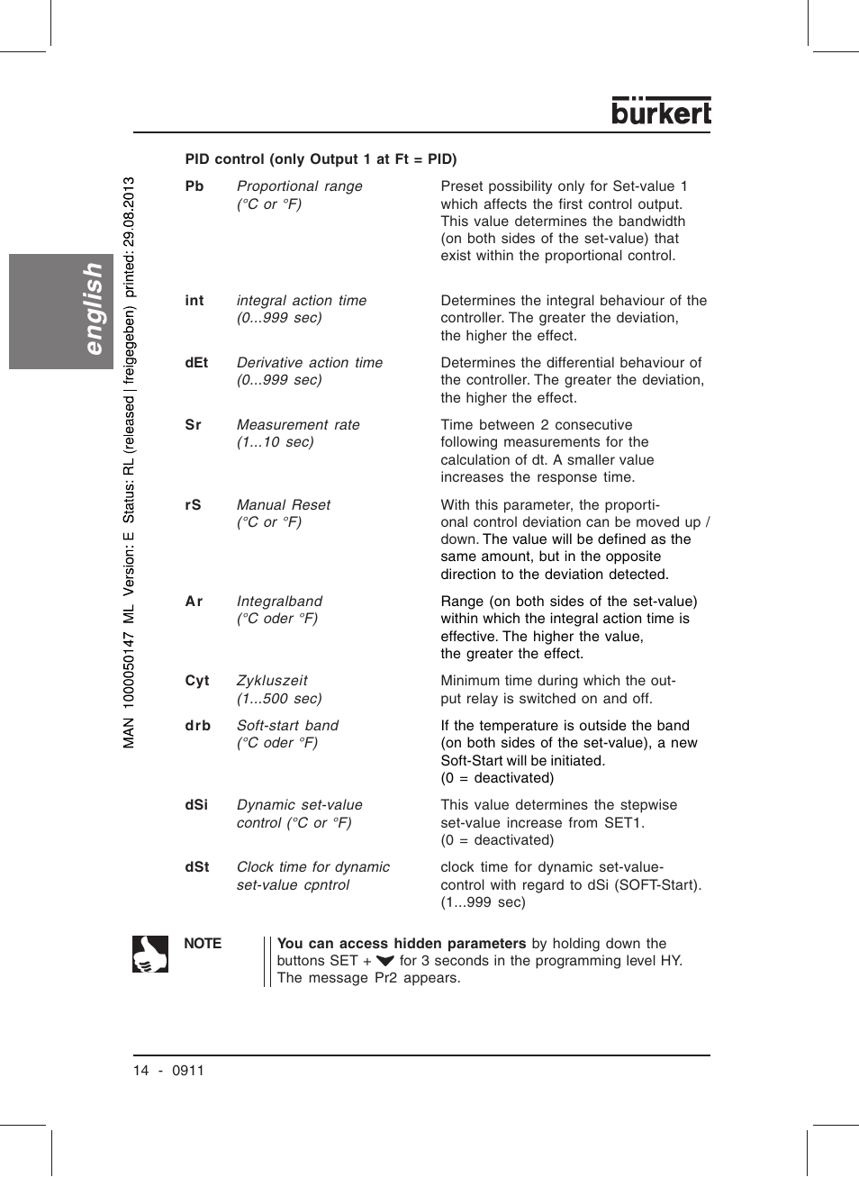 English | Burkert Type TAT002 User Manual | Page 16 / 84