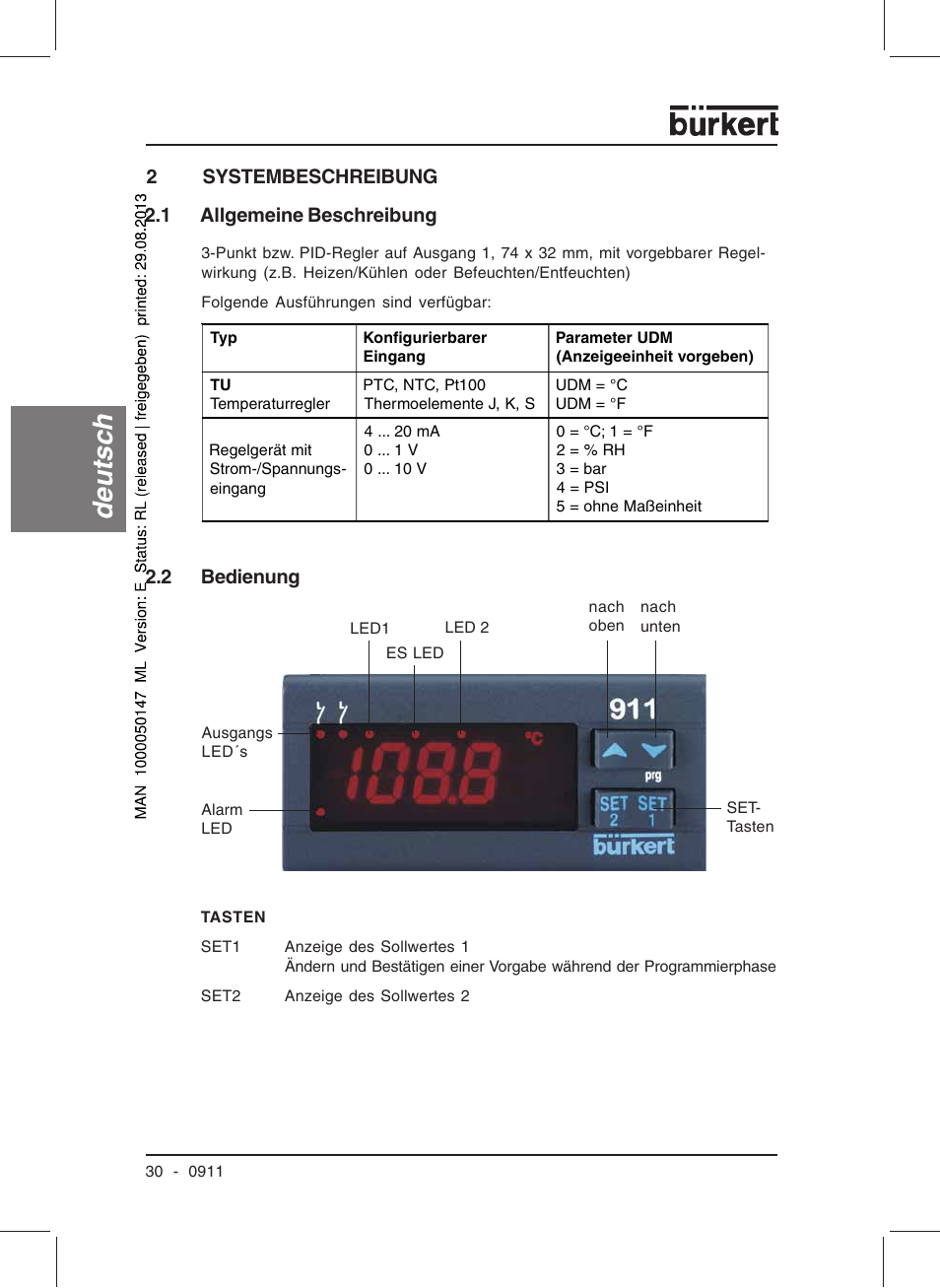 Deutsc h | Burkert Type TAT002 User Manual | Page 32 / 84