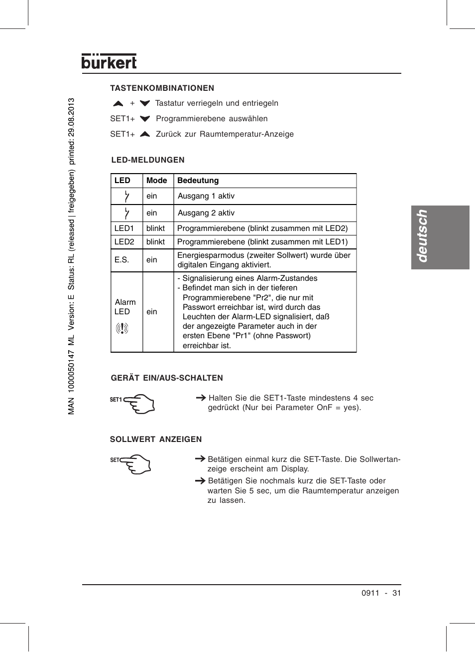 Deutsc h | Burkert Type TAT002 User Manual | Page 33 / 84