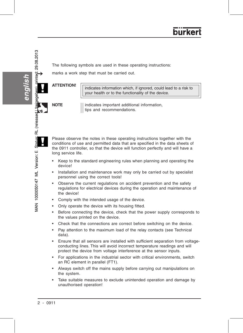 English | Burkert Type TAT002 User Manual | Page 4 / 84