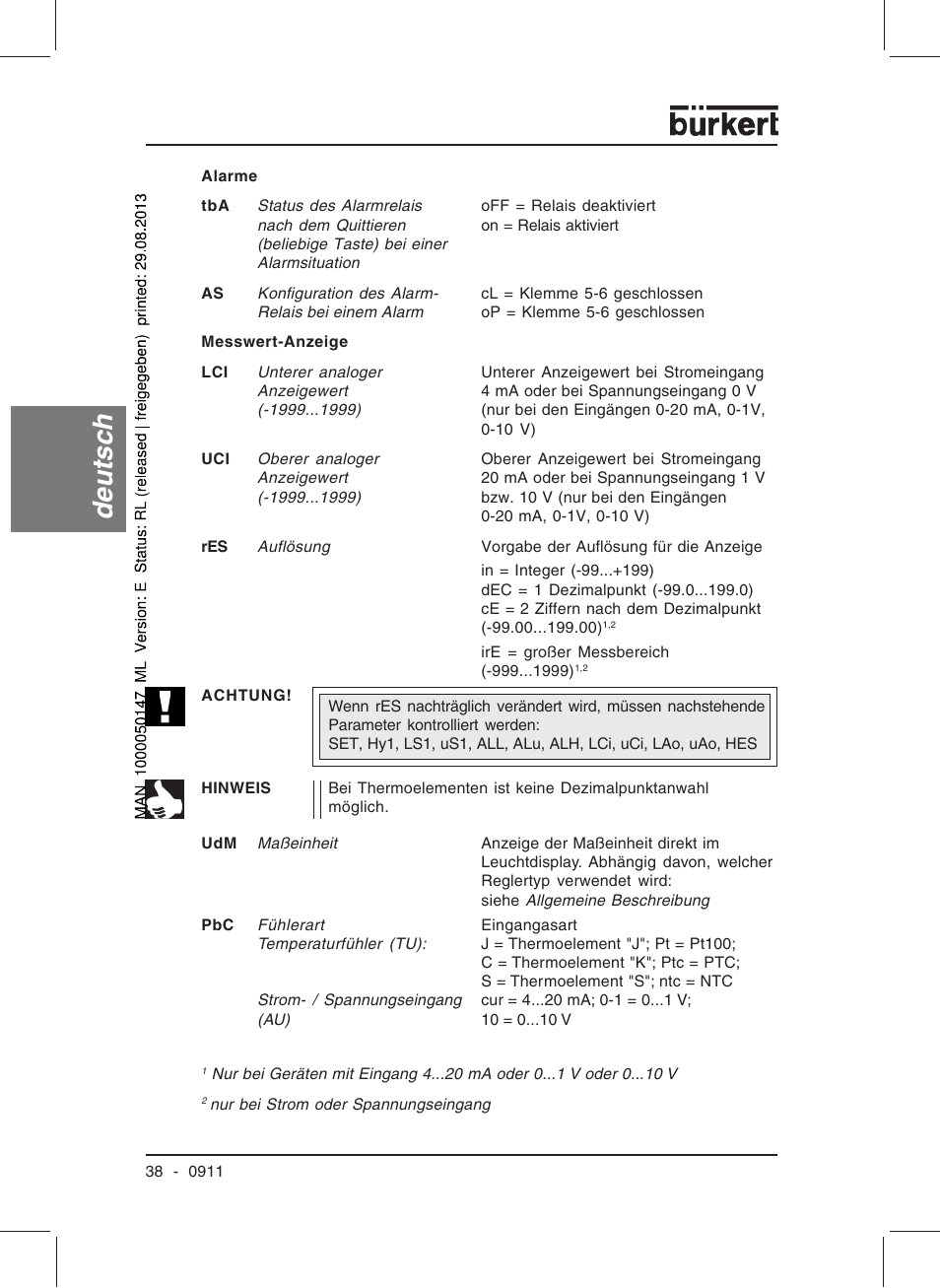 Deutsc h | Burkert Type TAT002 User Manual | Page 40 / 84