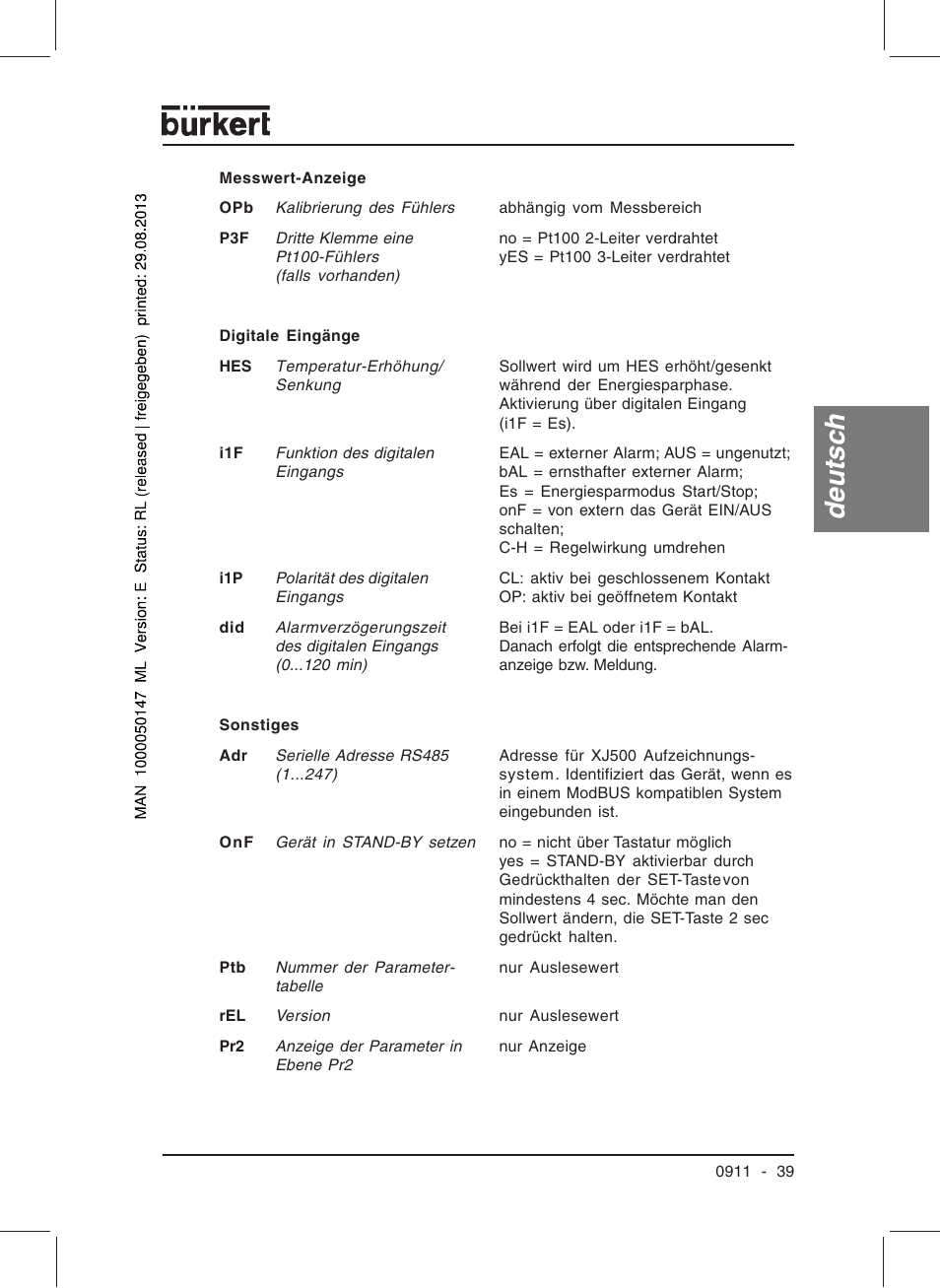 Deutsc h | Burkert Type TAT002 User Manual | Page 41 / 84