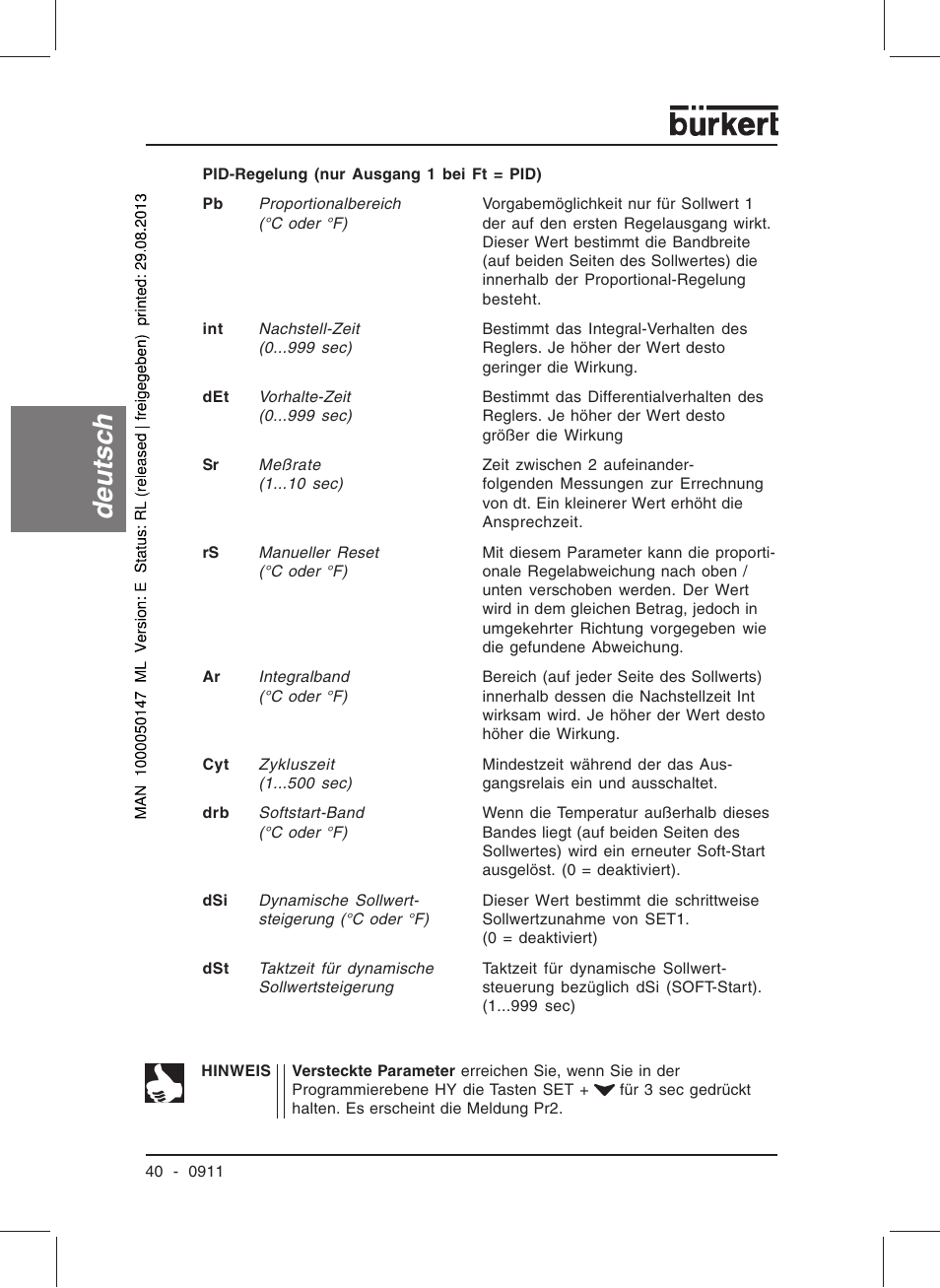 Deutsc h | Burkert Type TAT002 User Manual | Page 42 / 84