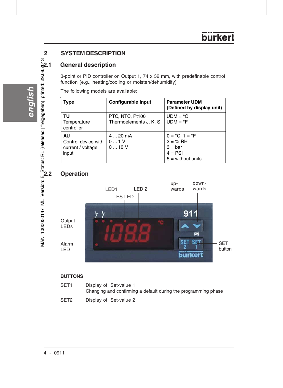 English | Burkert Type TAT002 User Manual | Page 6 / 84