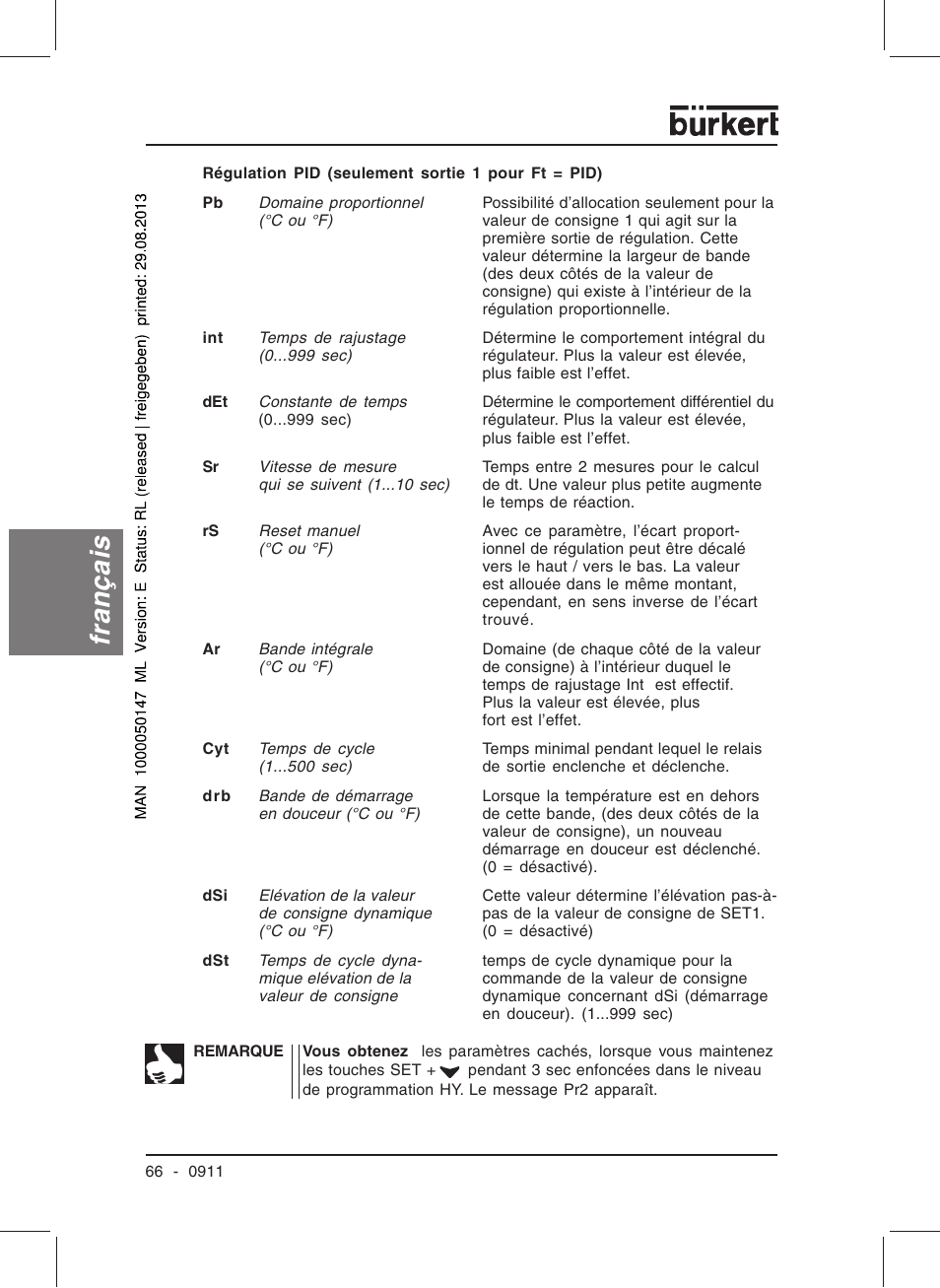 Français | Burkert Type TAT002 User Manual | Page 68 / 84