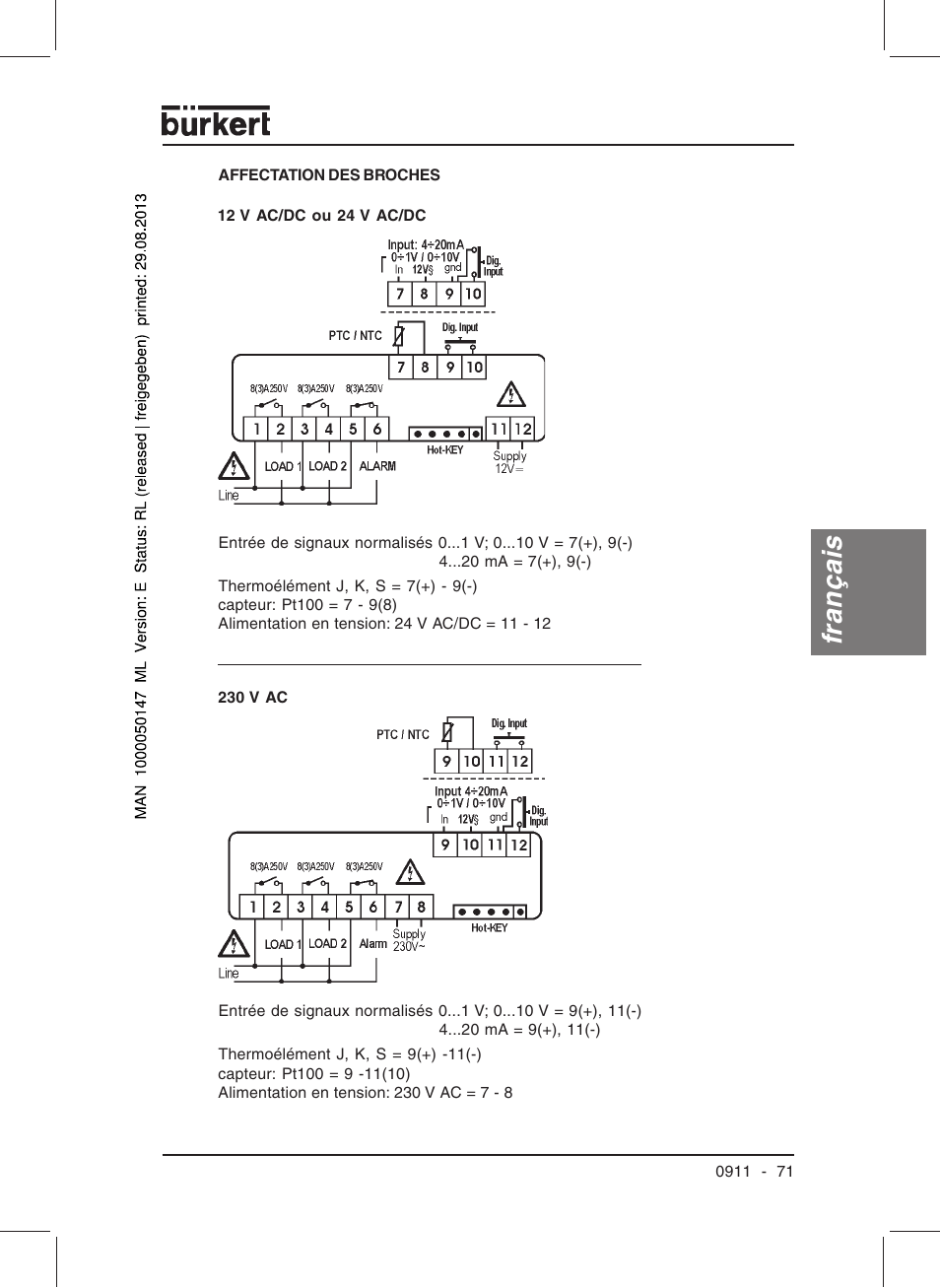 Français | Burkert Type TAT002 User Manual | Page 73 / 84