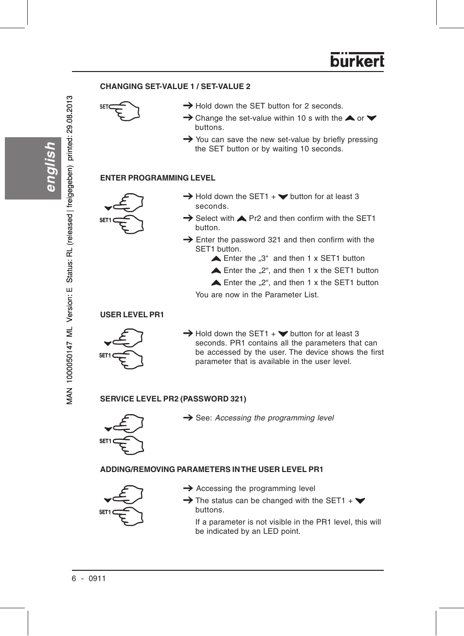 English | Burkert Type TAT002 User Manual | Page 8 / 84