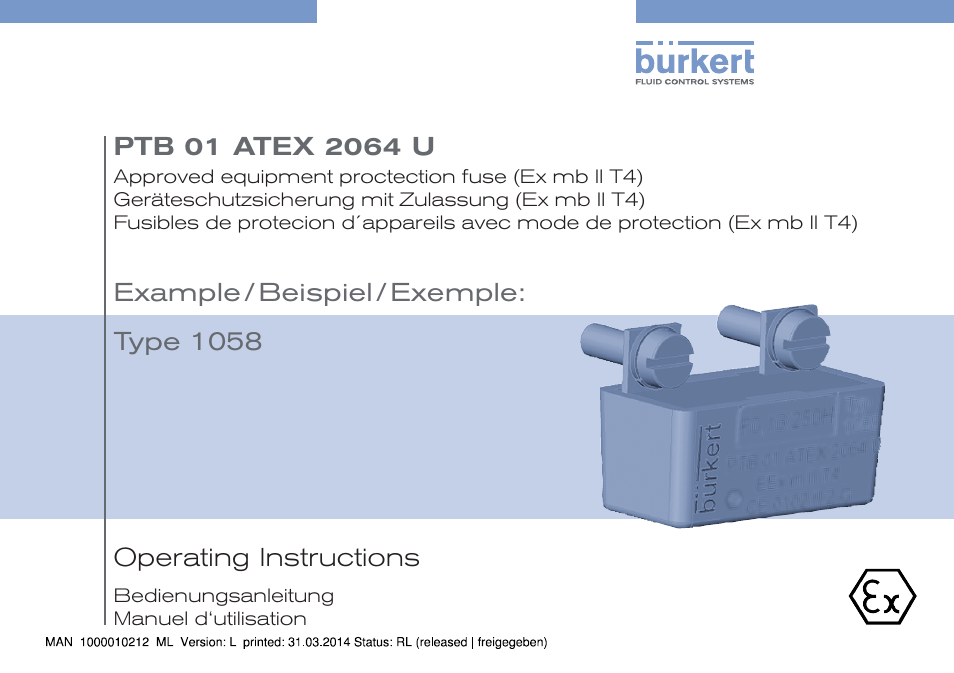 Burkert Type 1058 User Manual | 31 pages