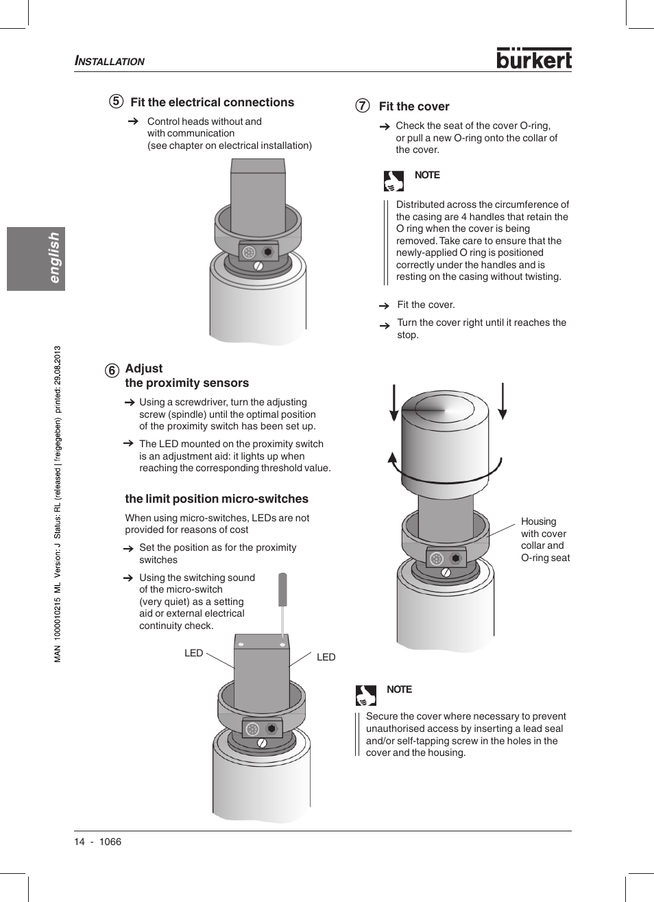 English | Burkert Type 1066 User Manual | Page 16 / 112