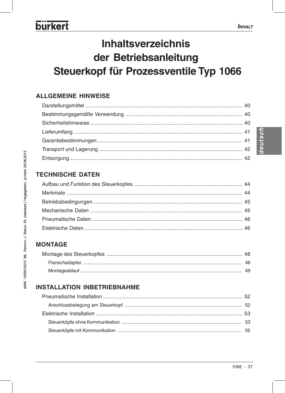 Burkert Type 1066 User Manual | Page 39 / 112