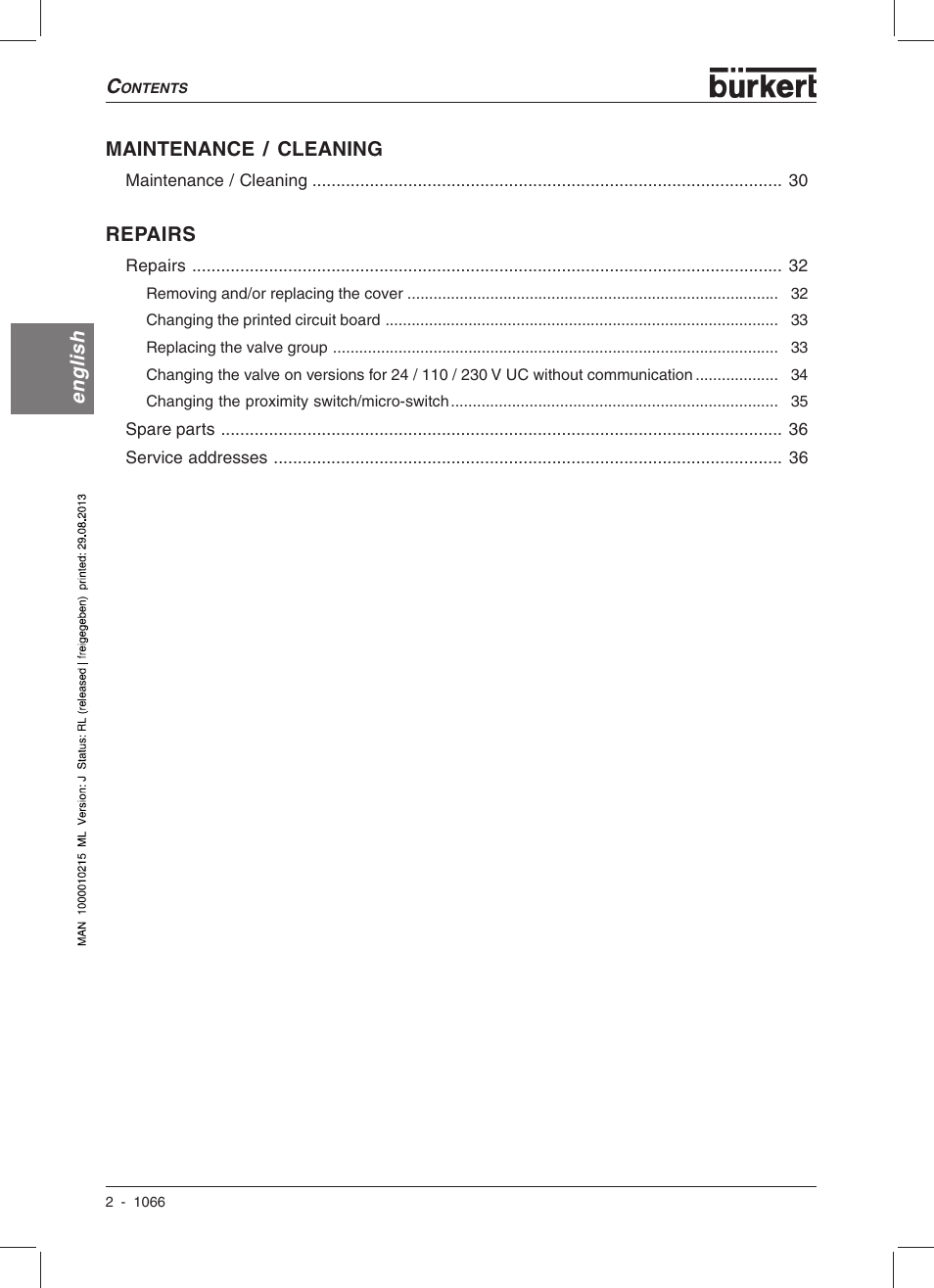 Burkert Type 1066 User Manual | Page 4 / 112