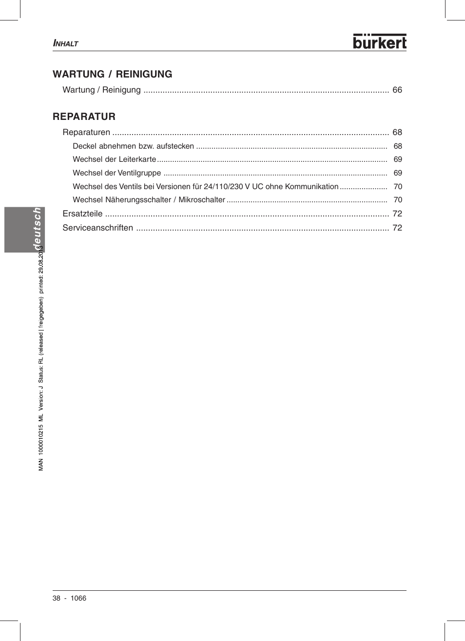 Burkert Type 1066 User Manual | Page 40 / 112