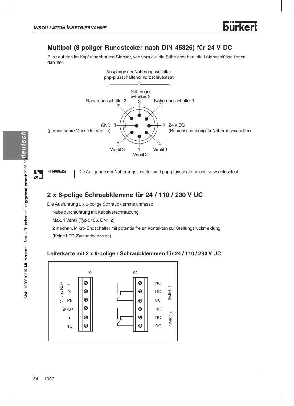 Burkert Type 1066 User Manual | Page 56 / 112