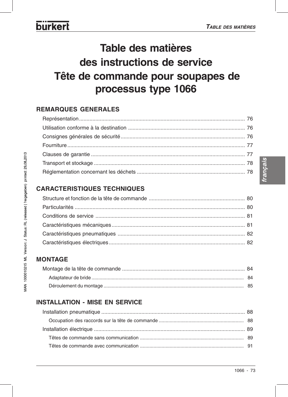 Burkert Type 1066 User Manual | Page 75 / 112