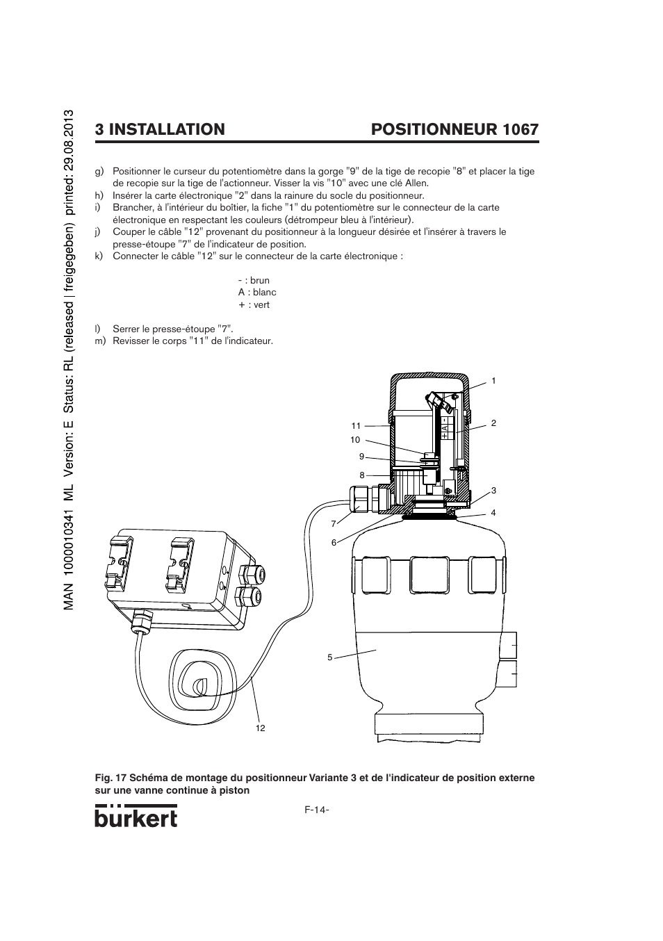 Positionneur 1067, 3 installation | Burkert Type 1067 User Manual | Page 116 / 158