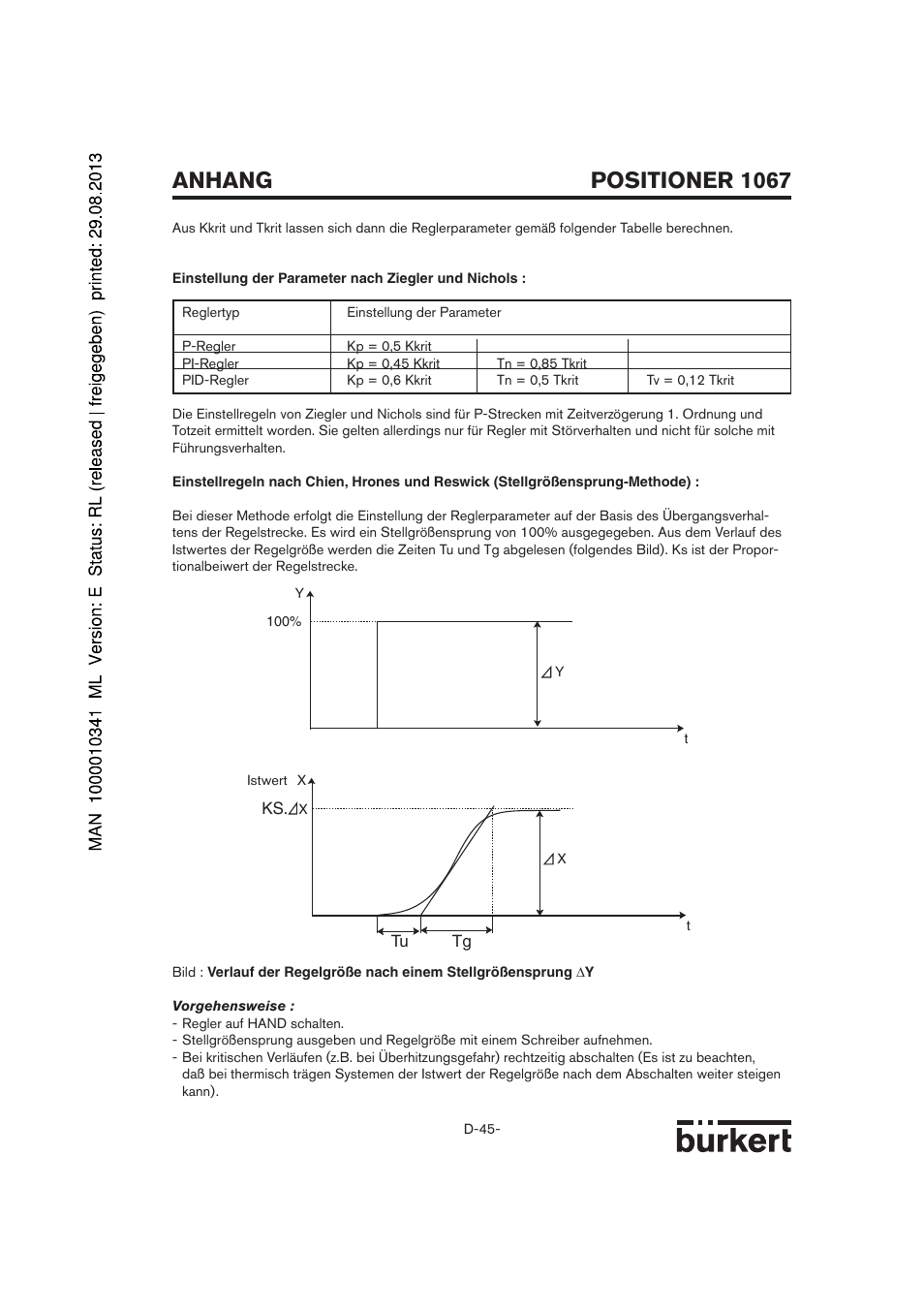 Positioner 1067, Anhang | Burkert Type 1067 User Manual | Page 45 / 158